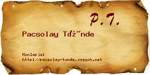 Pacsolay Tünde névjegykártya